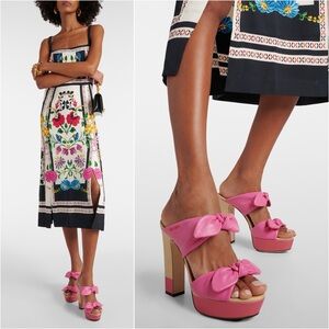 New JIMMY CHOO Rua 120 leather and raffia platform sandals